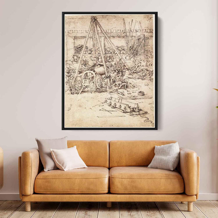 Cannon foundry (1487) by Leonardo da Vinci - Canvas Artwork