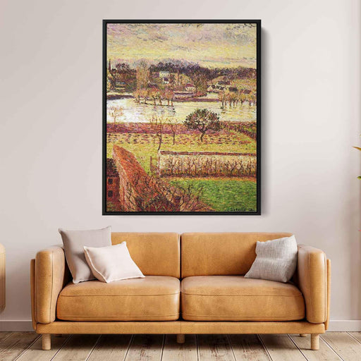 Flood, Twilight Effect, Eragny by Camille Pissarro - Canvas Artwork