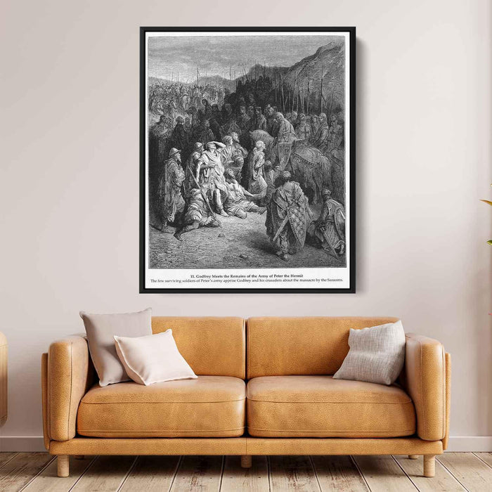 Godfrey Meets the Remains of the Army of Peter the Hermit by Gustave Dore - Canvas Artwork