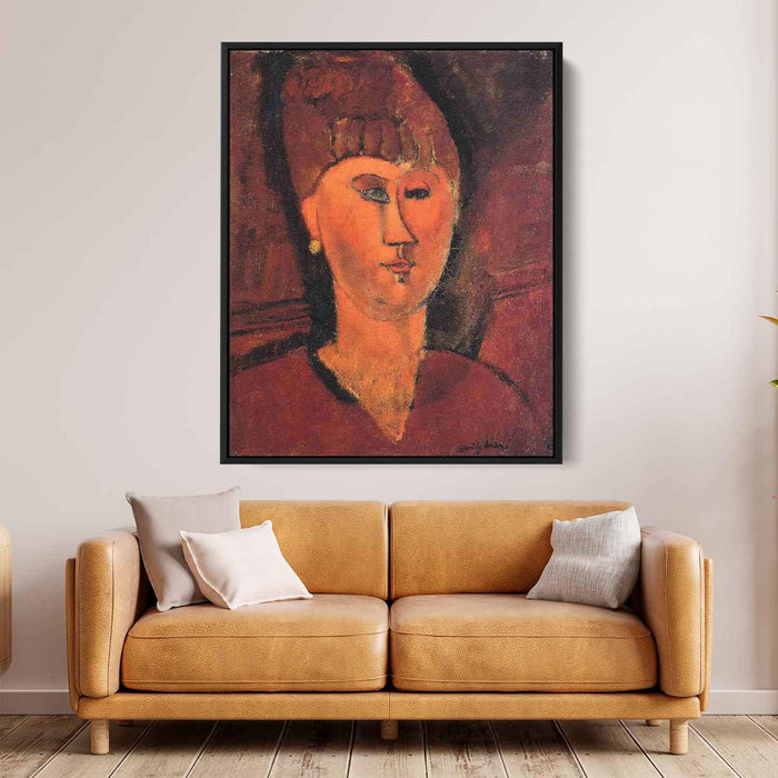 Head of Red-haired Woman (1915) by Amedeo Modigliani - Canvas Artwork