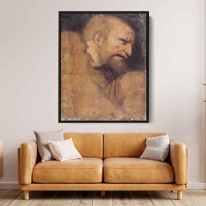 Head of St. Peter by Leonardo da Vinci - Canvas Artwork