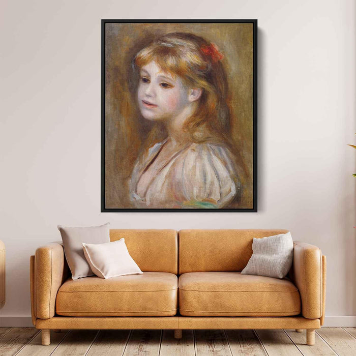 Little Girl with a Red Hair Knot (1890) by Pierre-Auguste Renoir - Canvas Artwork