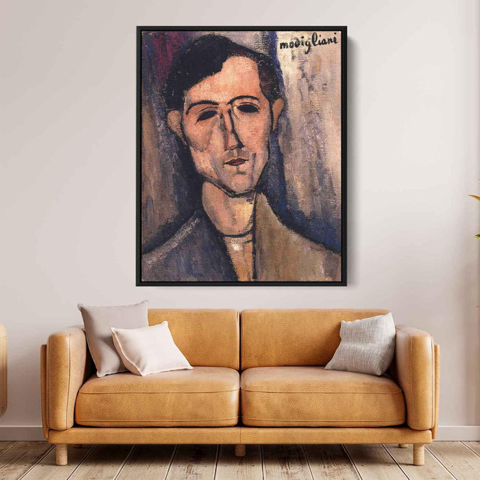 Man's Head (Portrait of a Poet) (1915) by Amedeo Modigliani - Canvas Artwork