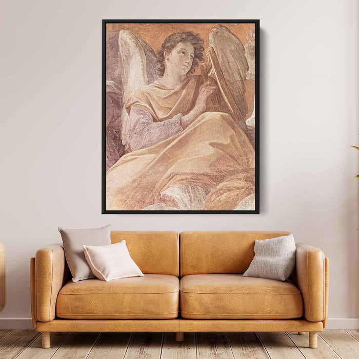 The Queen of Heaven and angels pla (Frescoes in the Palazzo Quirinale, Cappella dell'Annunciata, vault fresco scene) by Guido Reni - Canvas Artwork