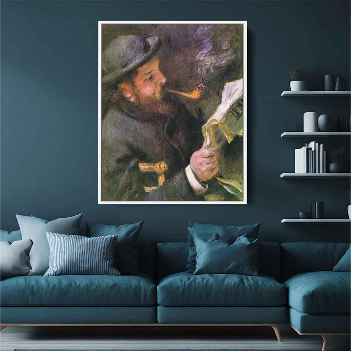 Claude Monet Reading (1872) by Pierre-Auguste Renoir - Canvas Artwork