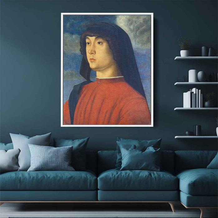 Portrait of a Young Man in Red (1490) by Giovanni Bellini - Canvas Artwork