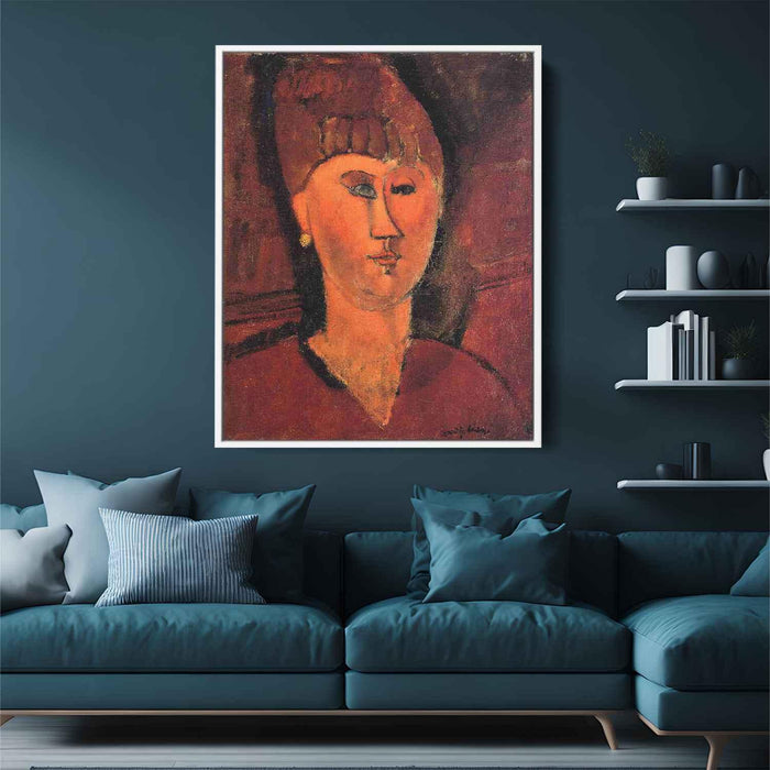 Head of Red-haired Woman (1915) by Amedeo Modigliani - Canvas Artwork