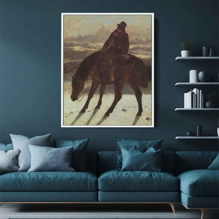 Hunter on Horseback, Redcovering the Trail by Gustave Courbet - Canvas Artwork