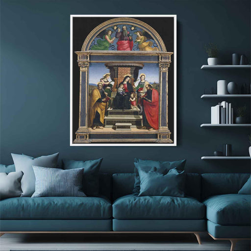 Madonna and Child Enthroned with Saints (1505) by Raphael - Canvas Artwork