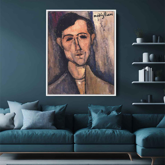 Man's Head (Portrait of a Poet) (1915) by Amedeo Modigliani - Canvas Artwork