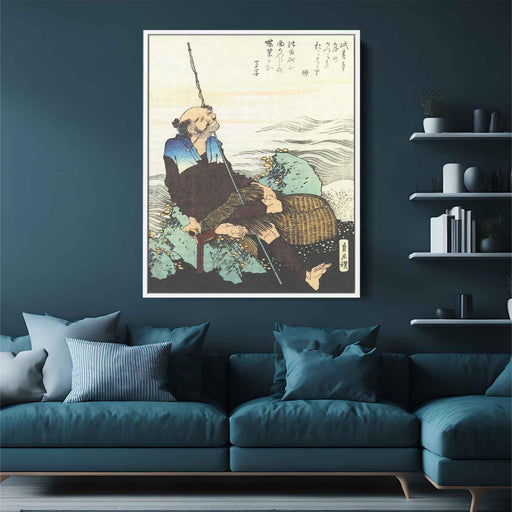 Old Fisherman Smoking his Pipe (1835) by Katsushika Hokusai - Canvas Artwork
