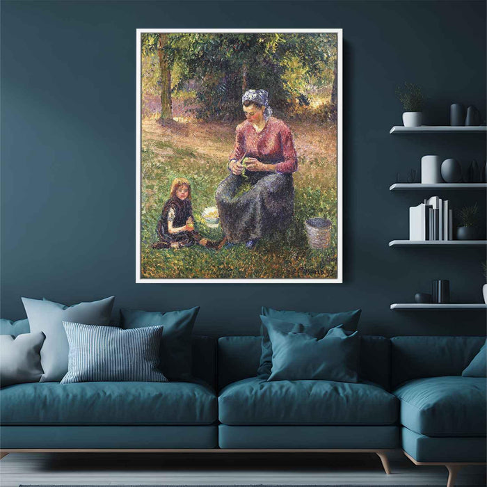 Peasant Woman and Child, Eragny by Camille Pissarro - Canvas Artwork