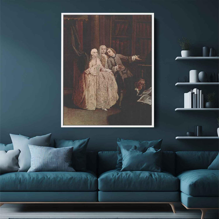 Visit to a library by Pietro Longhi - Canvas Artwork