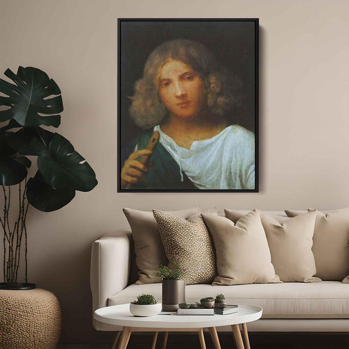 Boy with flute (1508) by Giorgione - Canvas Artwork