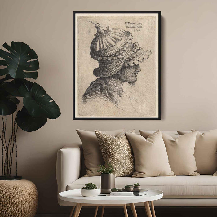 Extravagantly ornamental helmet by Parmigianino - Canvas Artwork