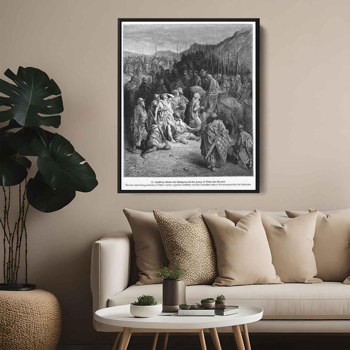 Godfrey Meets the Remains of the Army of Peter the Hermit by Gustave Dore - Canvas Artwork