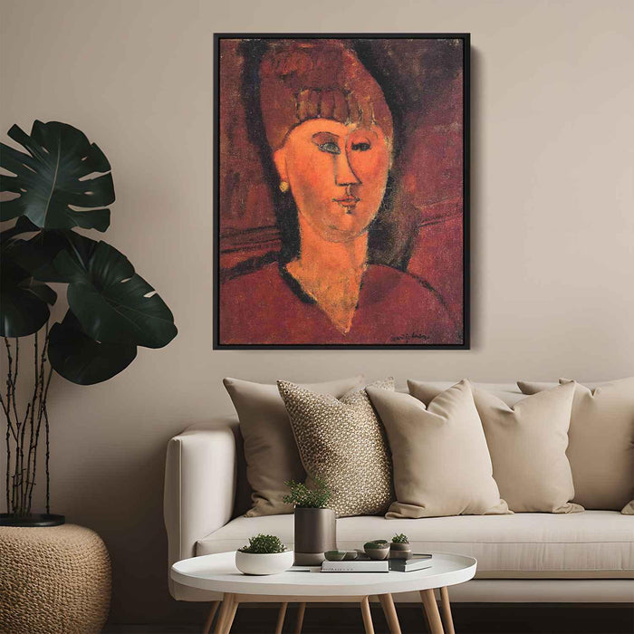 Head of Red-haired Woman (1915) by Amedeo Modigliani - Canvas Artwork