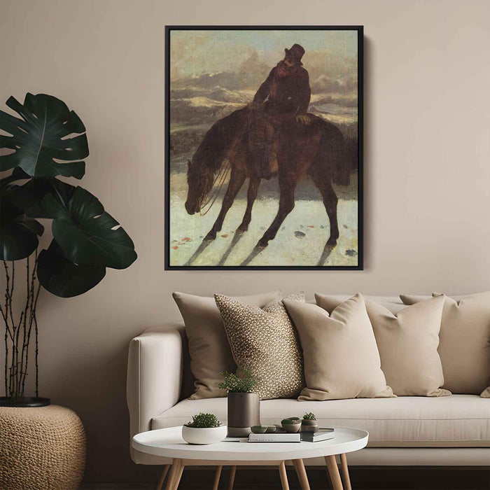 Hunter on Horseback, Redcovering the Trail by Gustave Courbet - Canvas Artwork