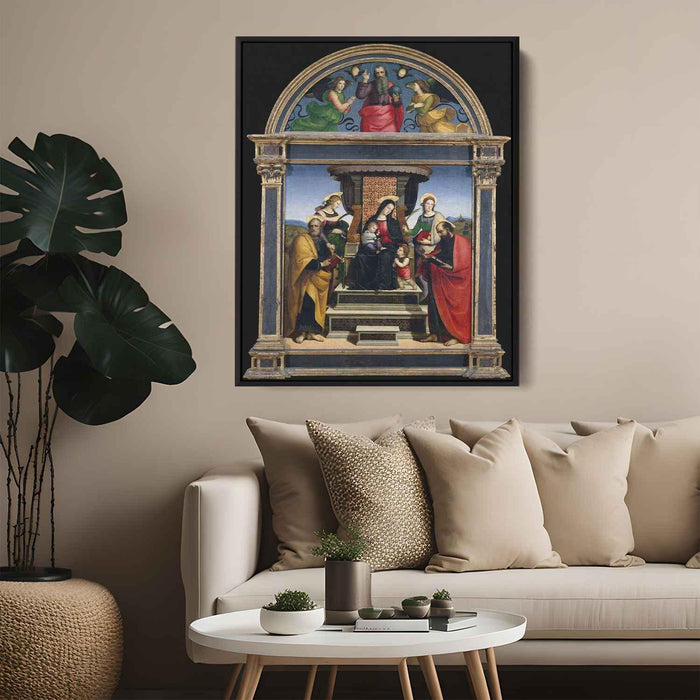 Madonna and Child Enthroned with Saints (1505) by Raphael - Canvas Artwork