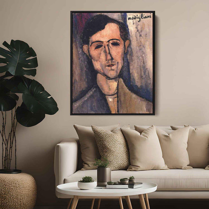 Man's Head (Portrait of a Poet) (1915) by Amedeo Modigliani - Canvas Artwork