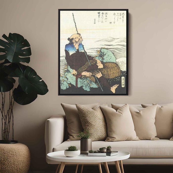 Old Fisherman Smoking his Pipe (1835) by Katsushika Hokusai - Canvas Artwork