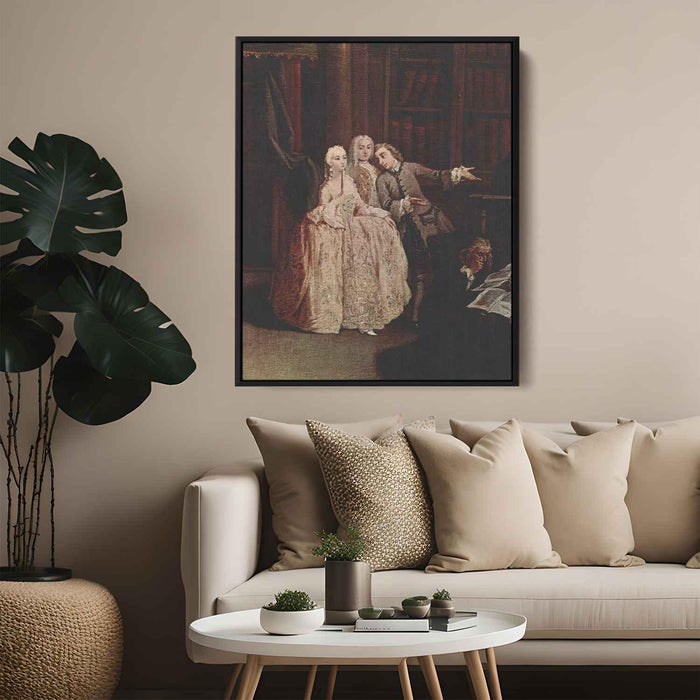 Visit to a library by Pietro Longhi - Canvas Artwork