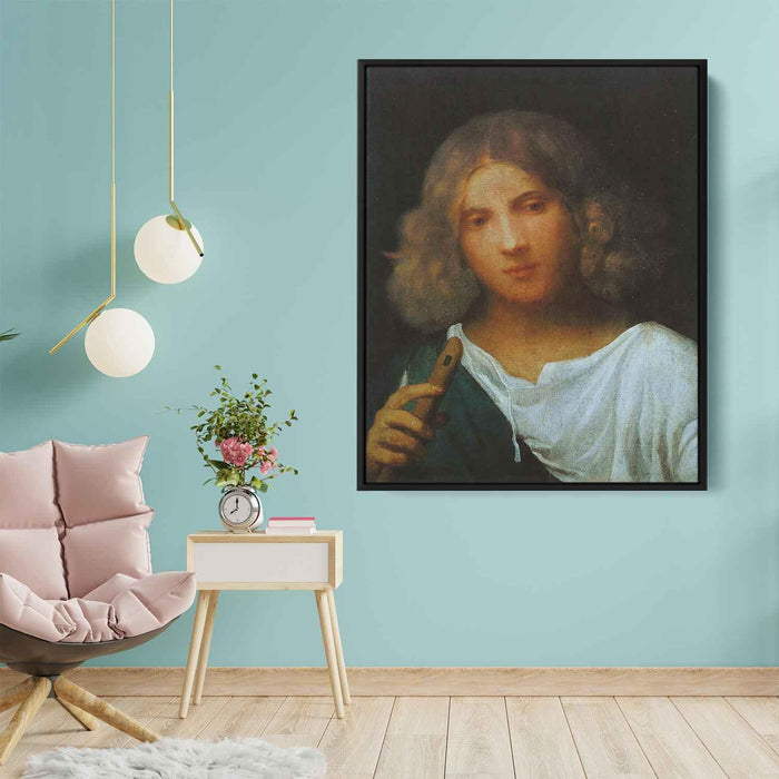 Boy with flute (1508) by Giorgione - Canvas Artwork