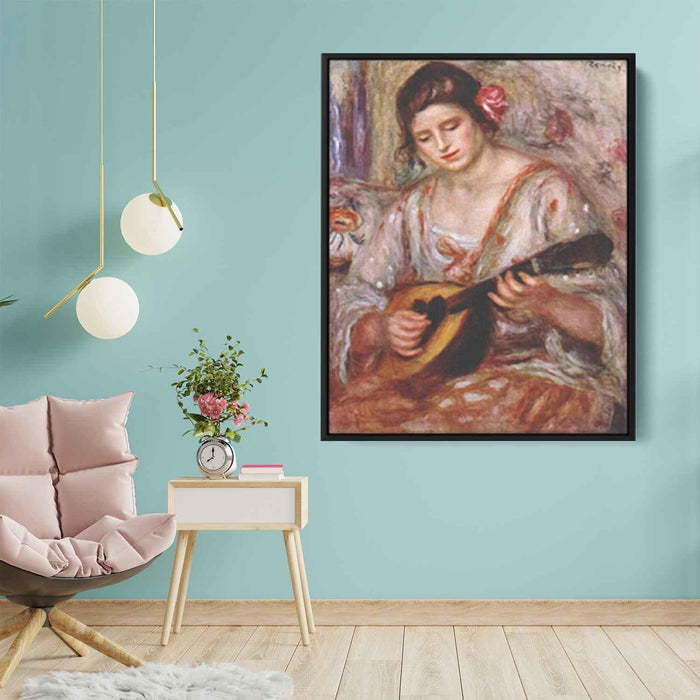 Girl with a mandolin (1918) by Pierre-Auguste Renoir - Canvas Artwork