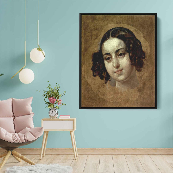 Head a girl by Karl Bryullov - Canvas Artwork