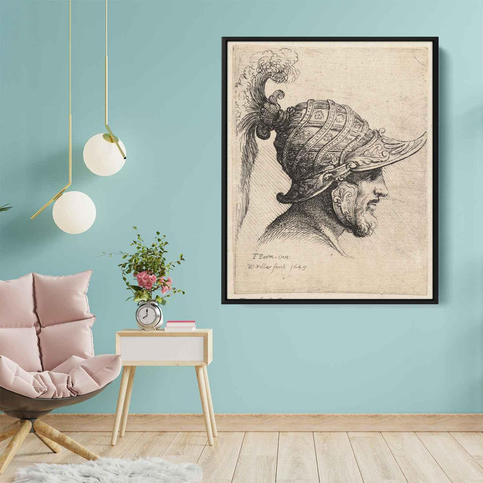 Helmet crossed with curved strips and rosettes by Parmigianino - Canvas Artwork