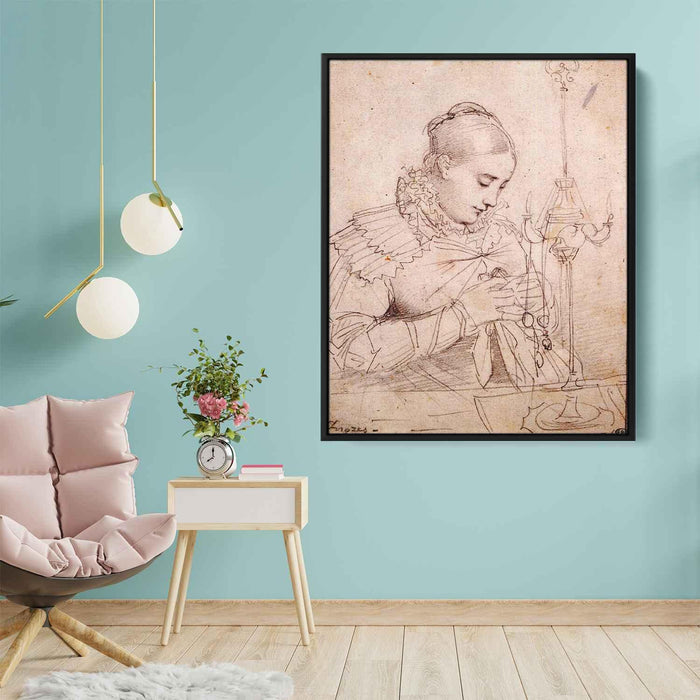 Madame Jean Auguste Dominique Ingres, born Madeleine Chapelle I by Jean Auguste Dominique Ingres - Canvas Artwork
