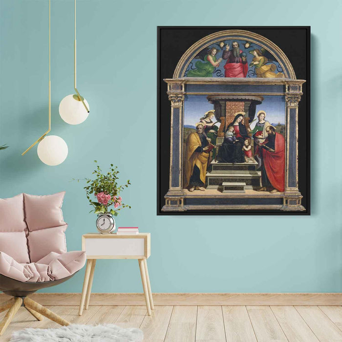 Madonna and Child Enthroned with Saints (1505) by Raphael - Canvas Artwork