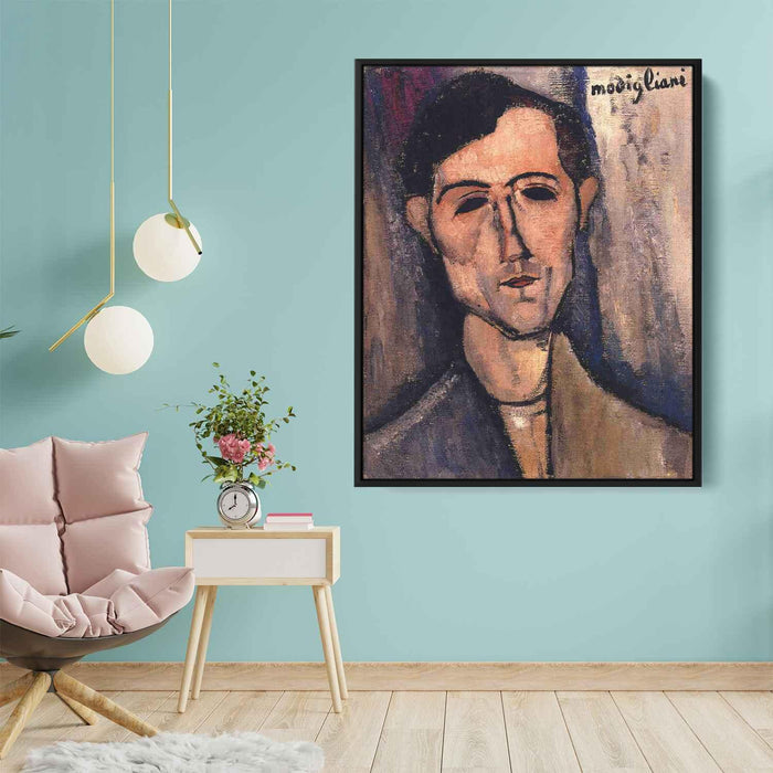 Man's Head (Portrait of a Poet) (1915) by Amedeo Modigliani - Canvas Artwork