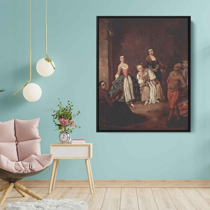 The furlana (Venetian dance) by Pietro Longhi - Canvas Artwork