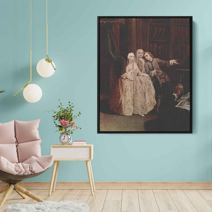 Visit to a library by Pietro Longhi - Canvas Artwork