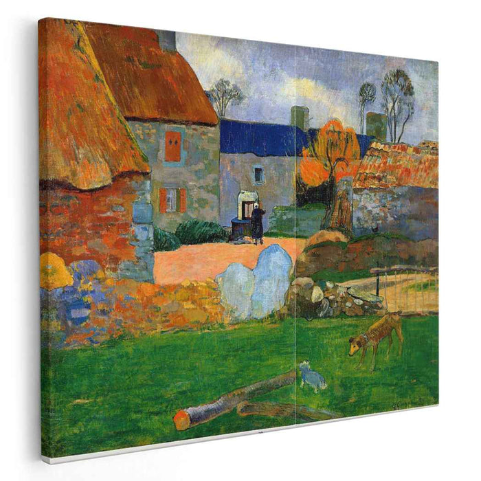 A blue roof (Farm in Pouldu) (1890) by Paul Gauguin