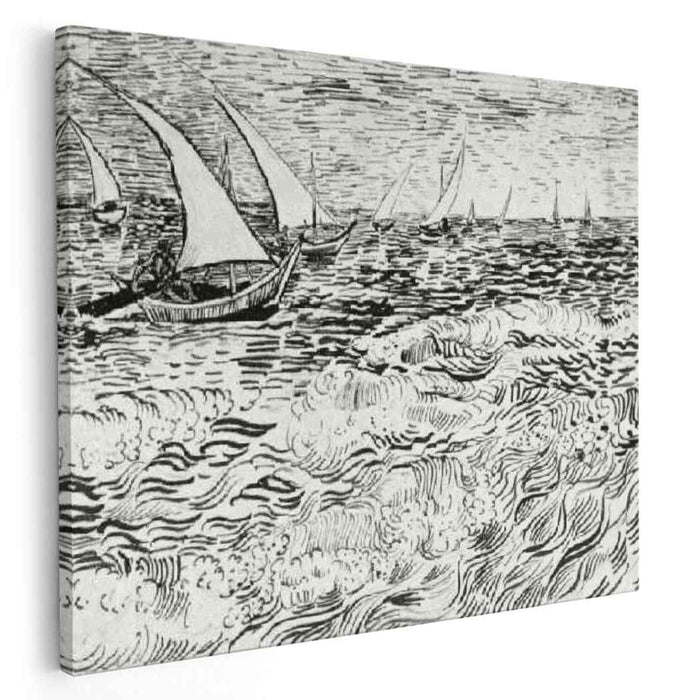 A Fishing Boat at Sea (1888) by Vincent van Gogh