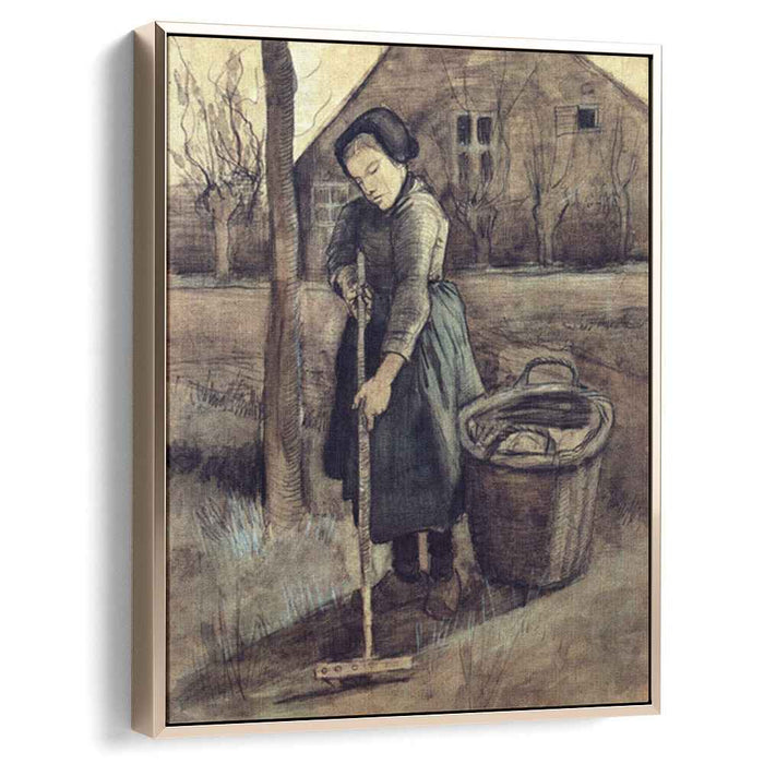 A Girl Raking (1881) by Vincent van Gogh