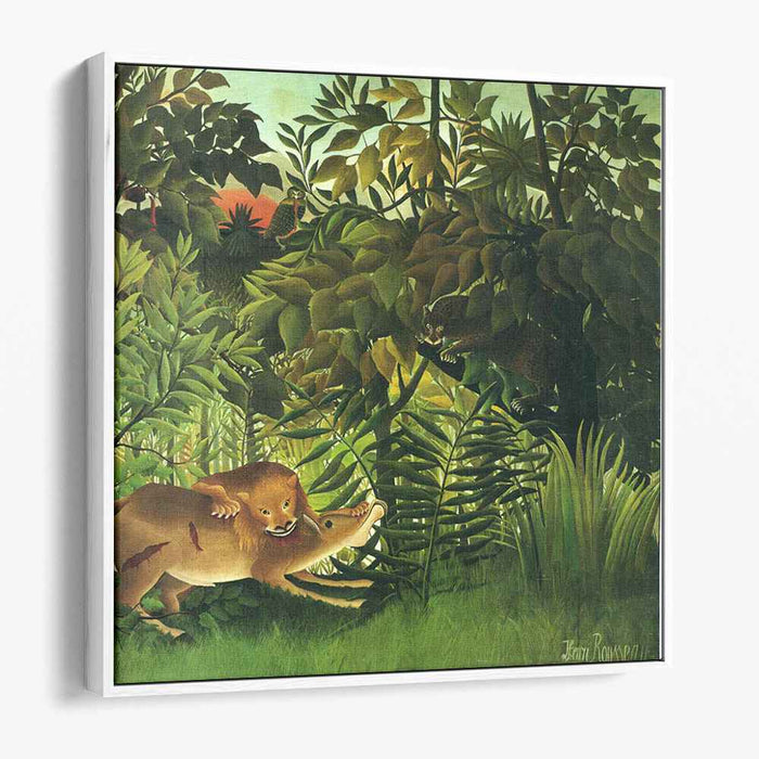 A Lion Devouring its Prey (1905) by Henri Rousseau