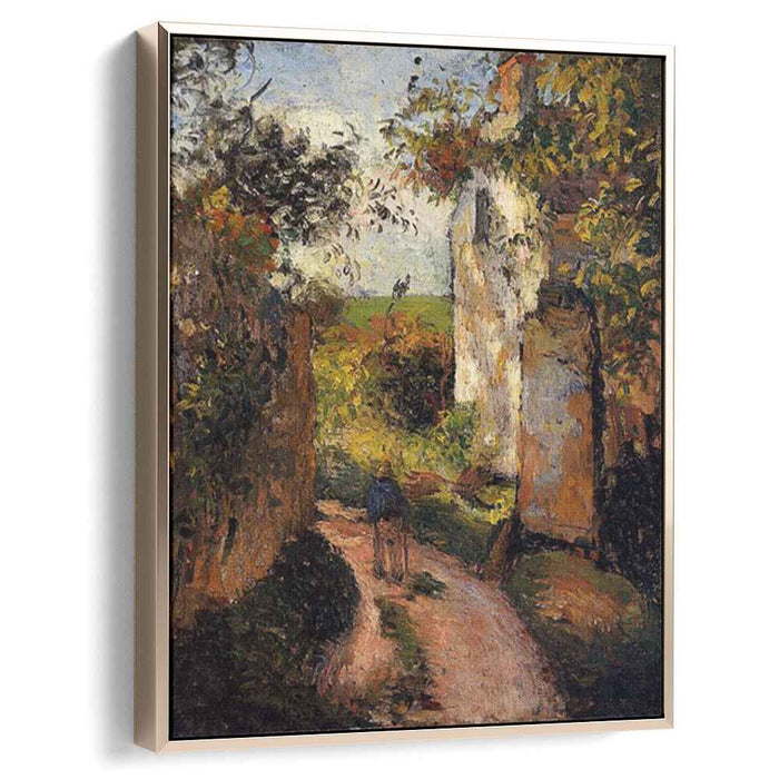 A Peasant in the Lane at Hermitage, Pontoise by Camille Pissarro