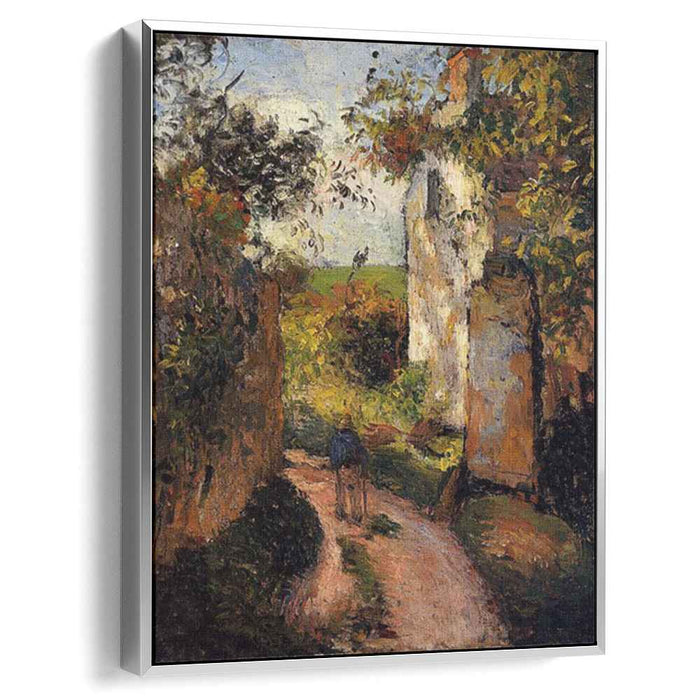 A Peasant in the Lane at Hermitage, Pontoise by Camille Pissarro