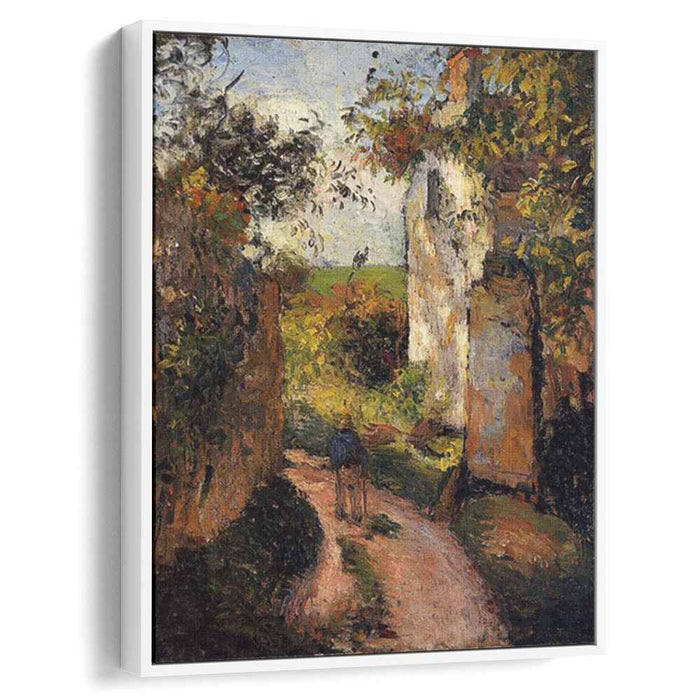 A Peasant in the Lane at Hermitage, Pontoise by Camille Pissarro