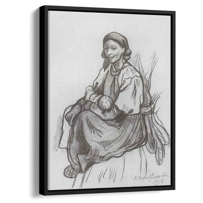 A peasant woman with a child (1916) by Zinaida Serebriakova