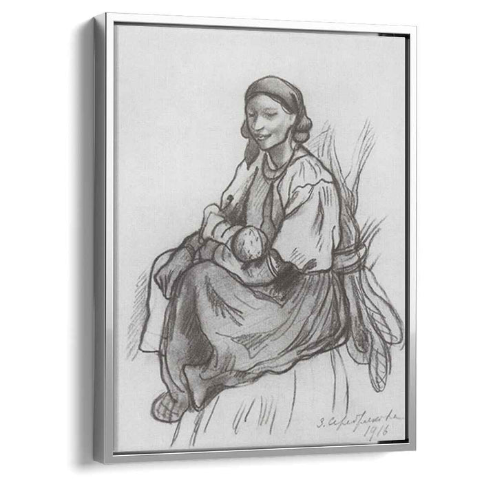 A peasant woman with a child (1916) by Zinaida Serebriakova