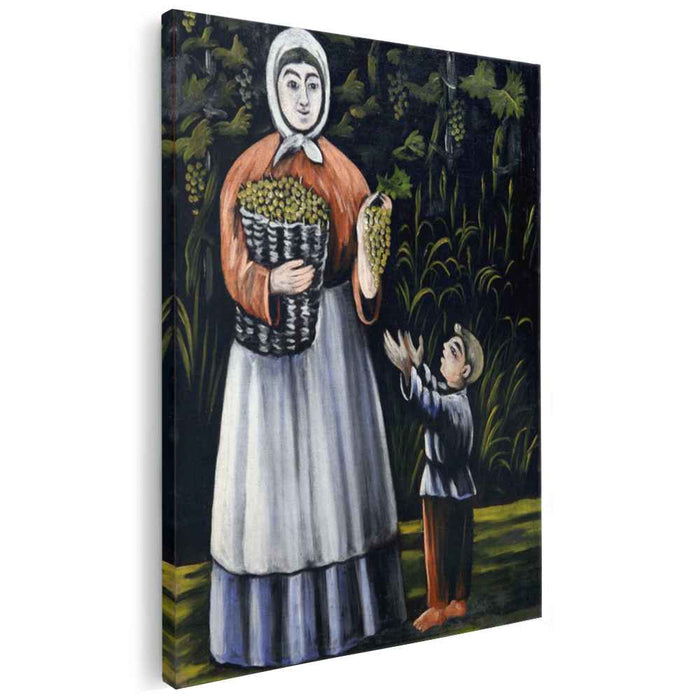 Peasant woman with boy by Niko Pirosmani