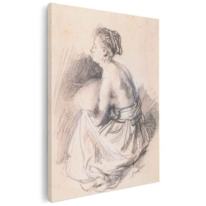 A Seated Woman, Naked to the Waist by Rembrandt