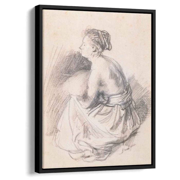 A Seated Woman, Naked to the Waist by Rembrandt