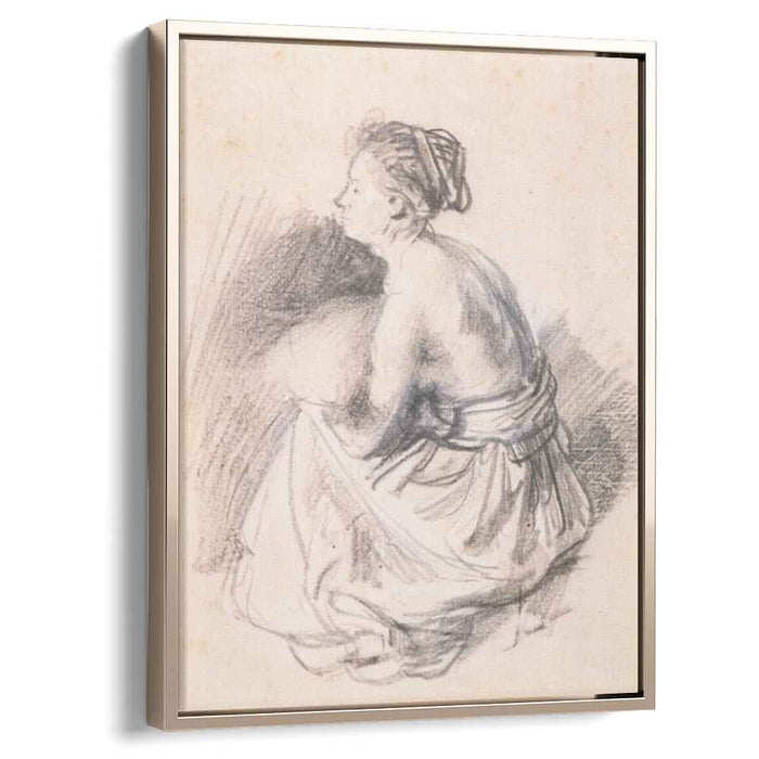 A Seated Woman, Naked to the Waist by Rembrandt