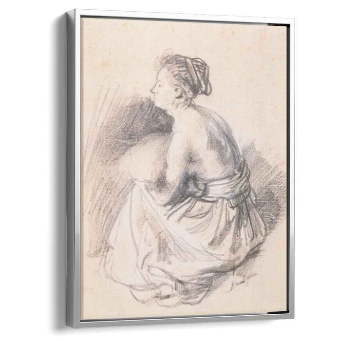 A Seated Woman, Naked to the Waist by Rembrandt