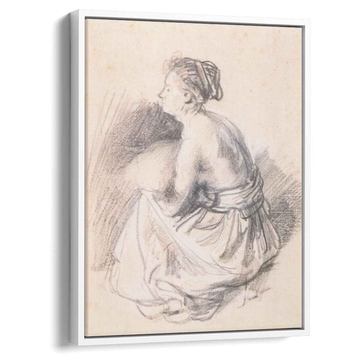 A Seated Woman, Naked to the Waist by Rembrandt